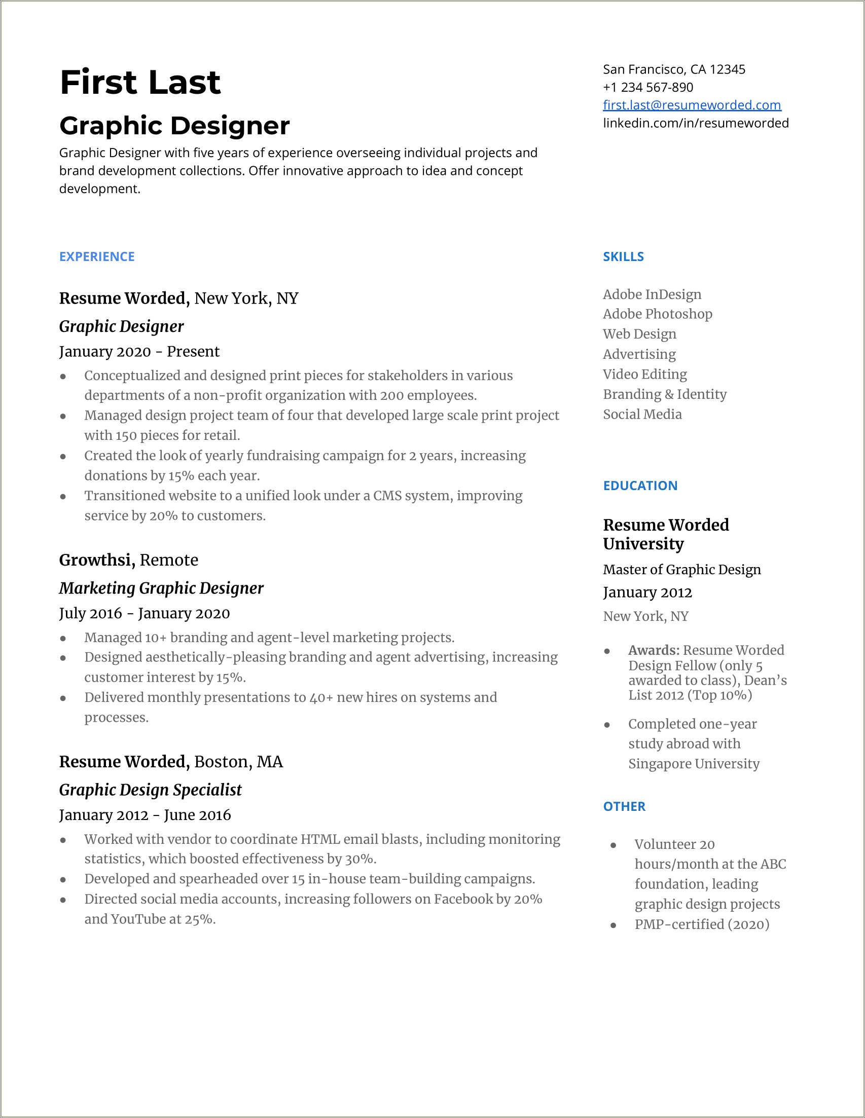 Graphic Design Resume Skills List