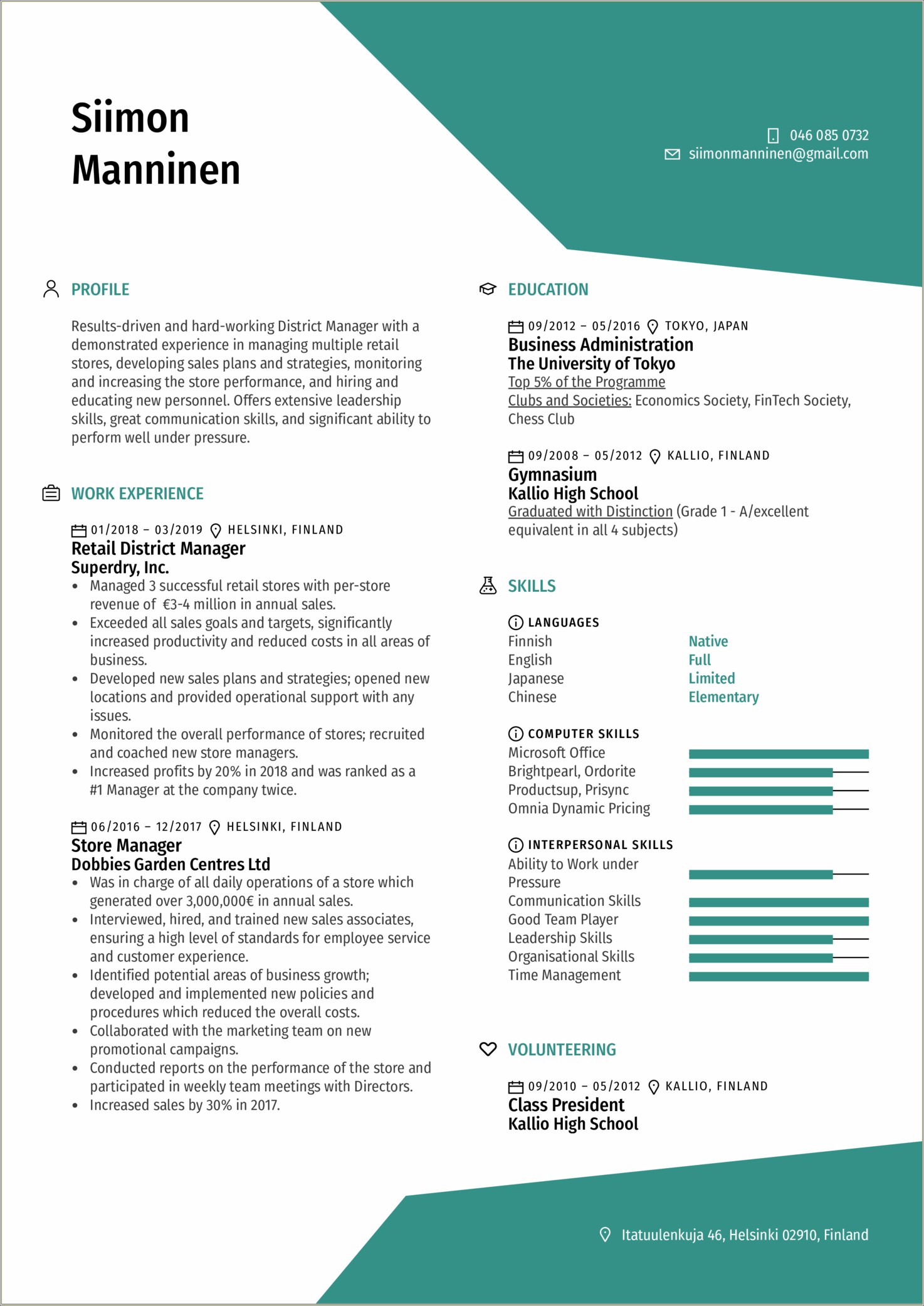 Grocery Store Manager Resume Sample