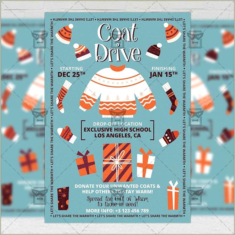 Ha And Mitten Drive Flyer Template Free