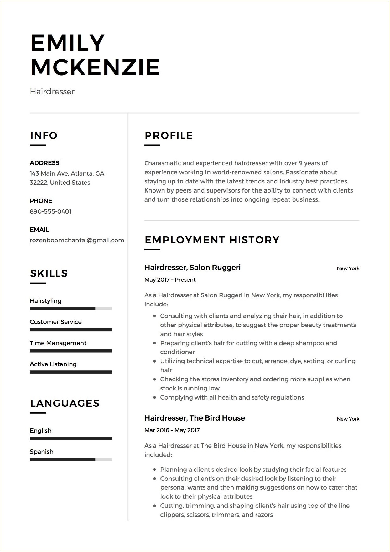 Hair Stylist Assistant Resume Samples