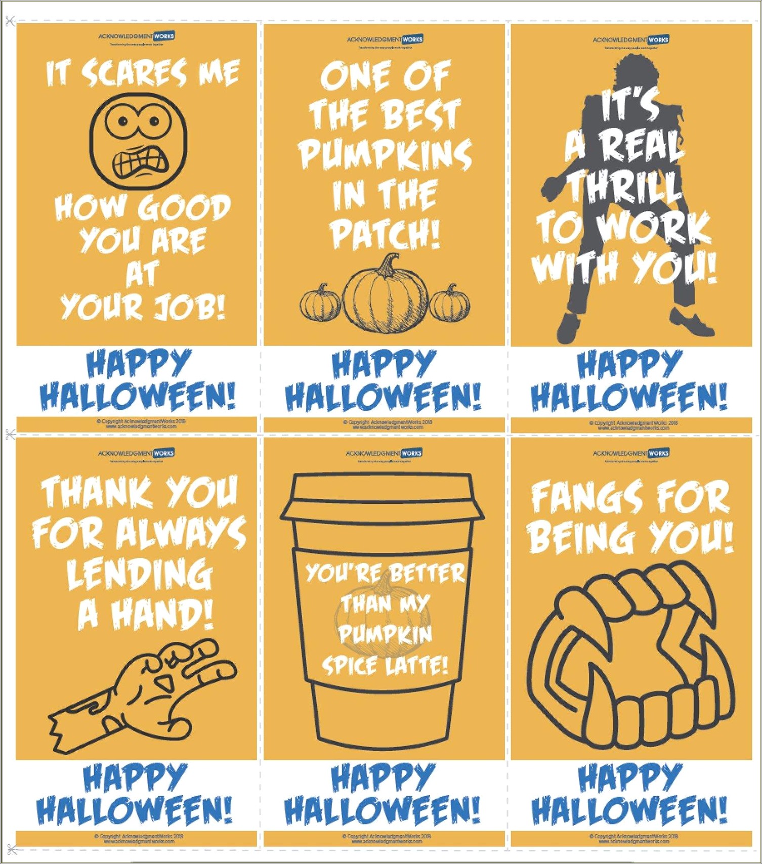 Halloween Thank You Card Sayings Free Printable Template