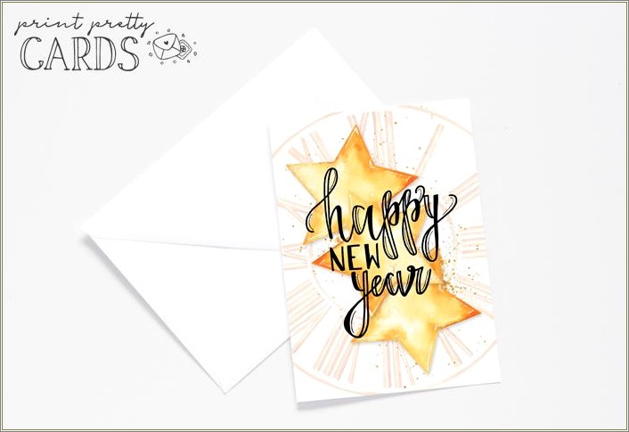 Happy New Year Free Printable Greeting Cards Template