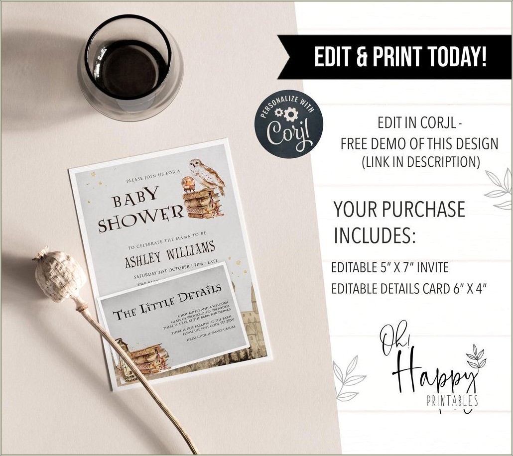 Harry Potter Baby Shower Invitation Template Free