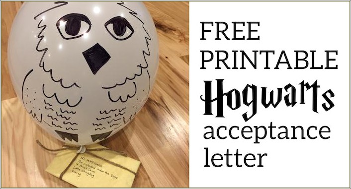 Harry Potter Hogwarts Letter Invitation Free Template