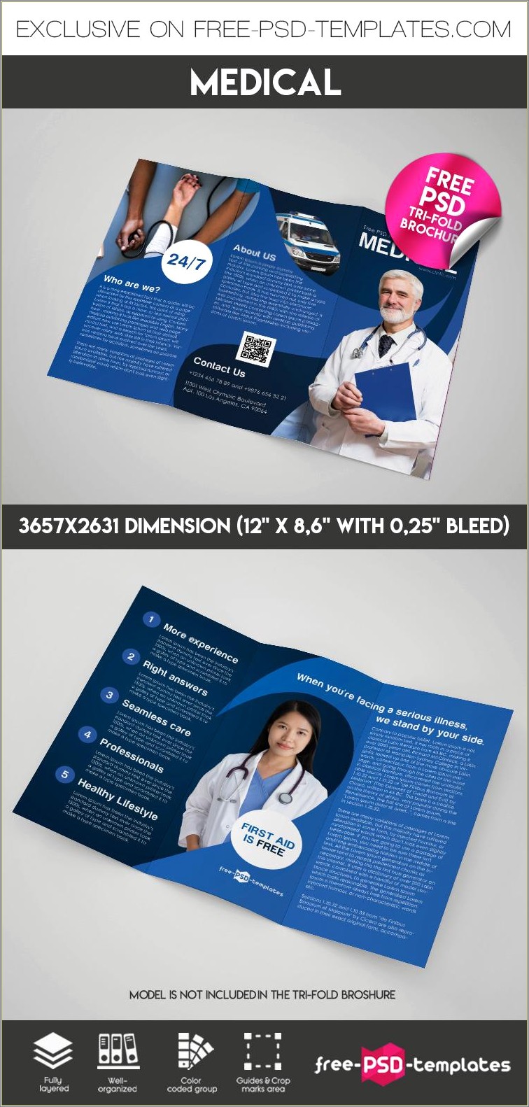 Health Care Tri Fold Brochure Templates Free