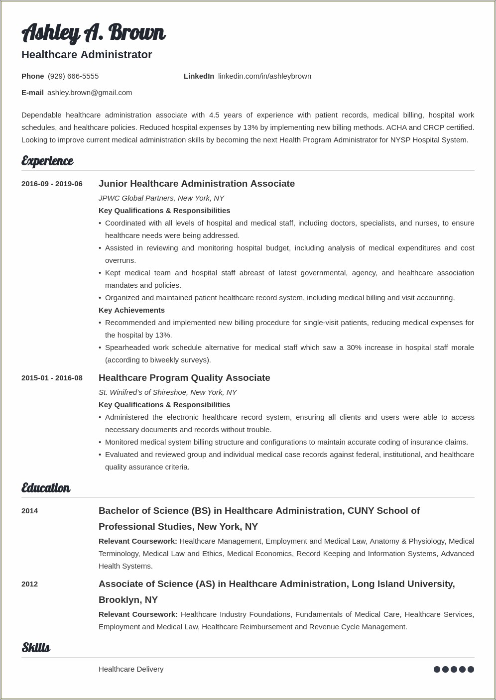 Healthcare Insurance Resume Objective Examples