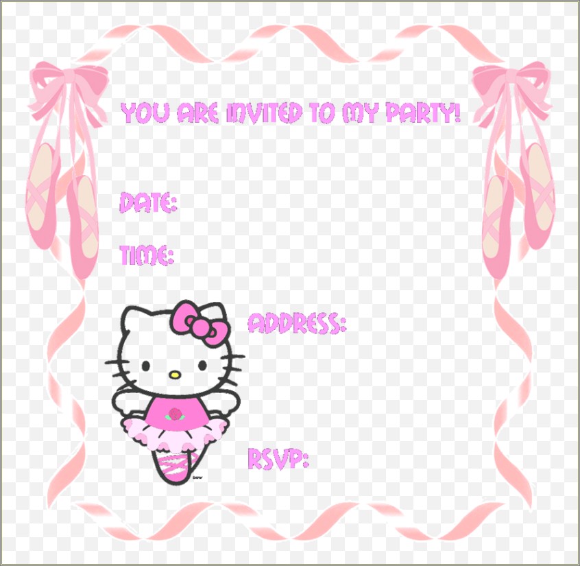  Hello Kitty Birthday Invitation Template Free Download Resume Example 