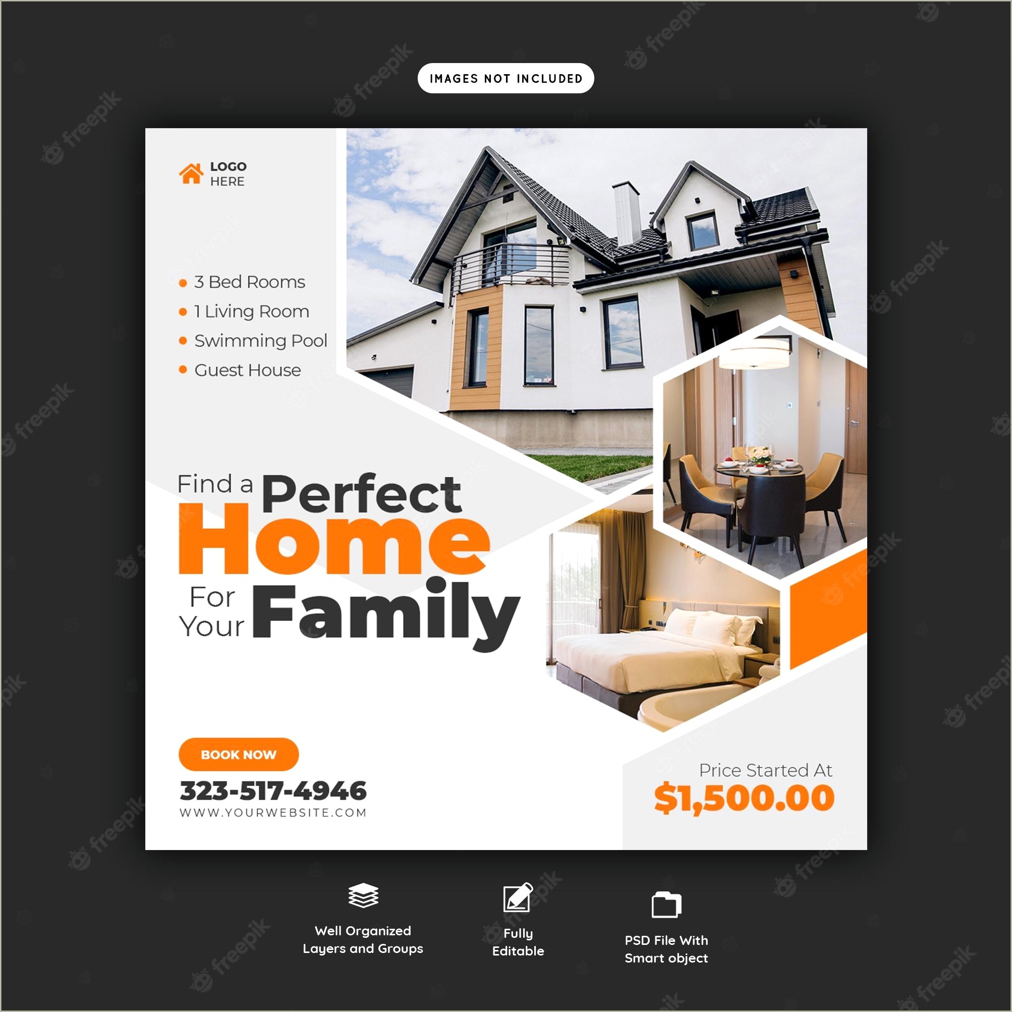 House For Rent Poster Template Free Download