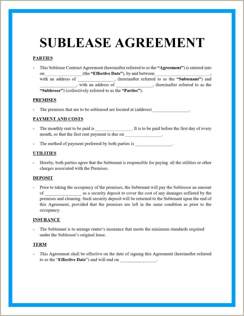 House Rental Agreement Template Free South Africa
