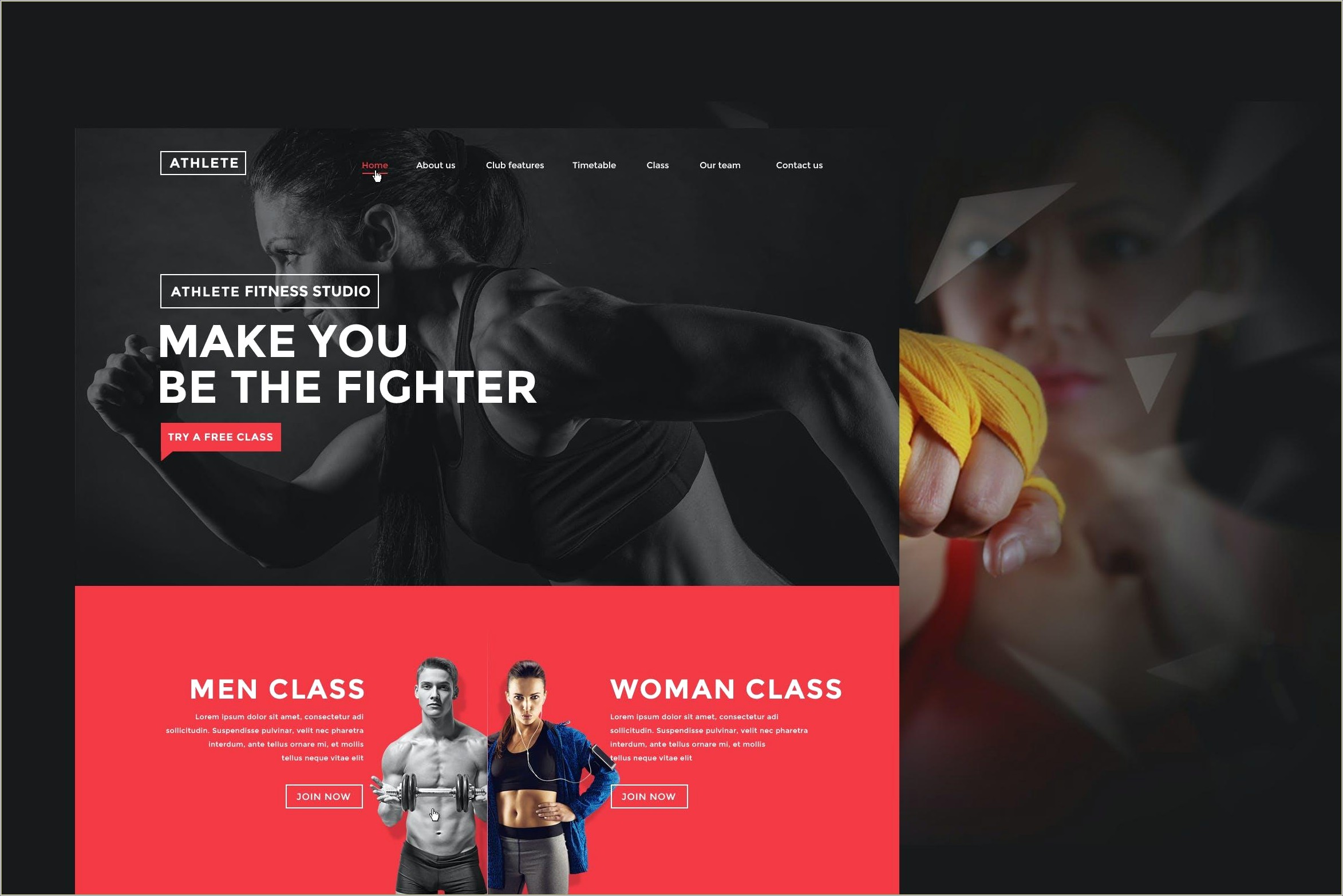 Html Free Templates For Fitness And Sports