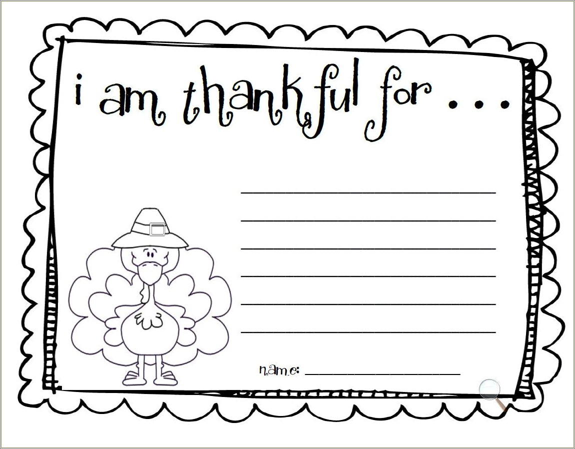 I Am Thankful For Free Printable Template Free