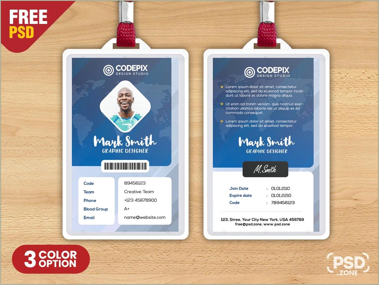 Id Card Design Template Psd Free Download