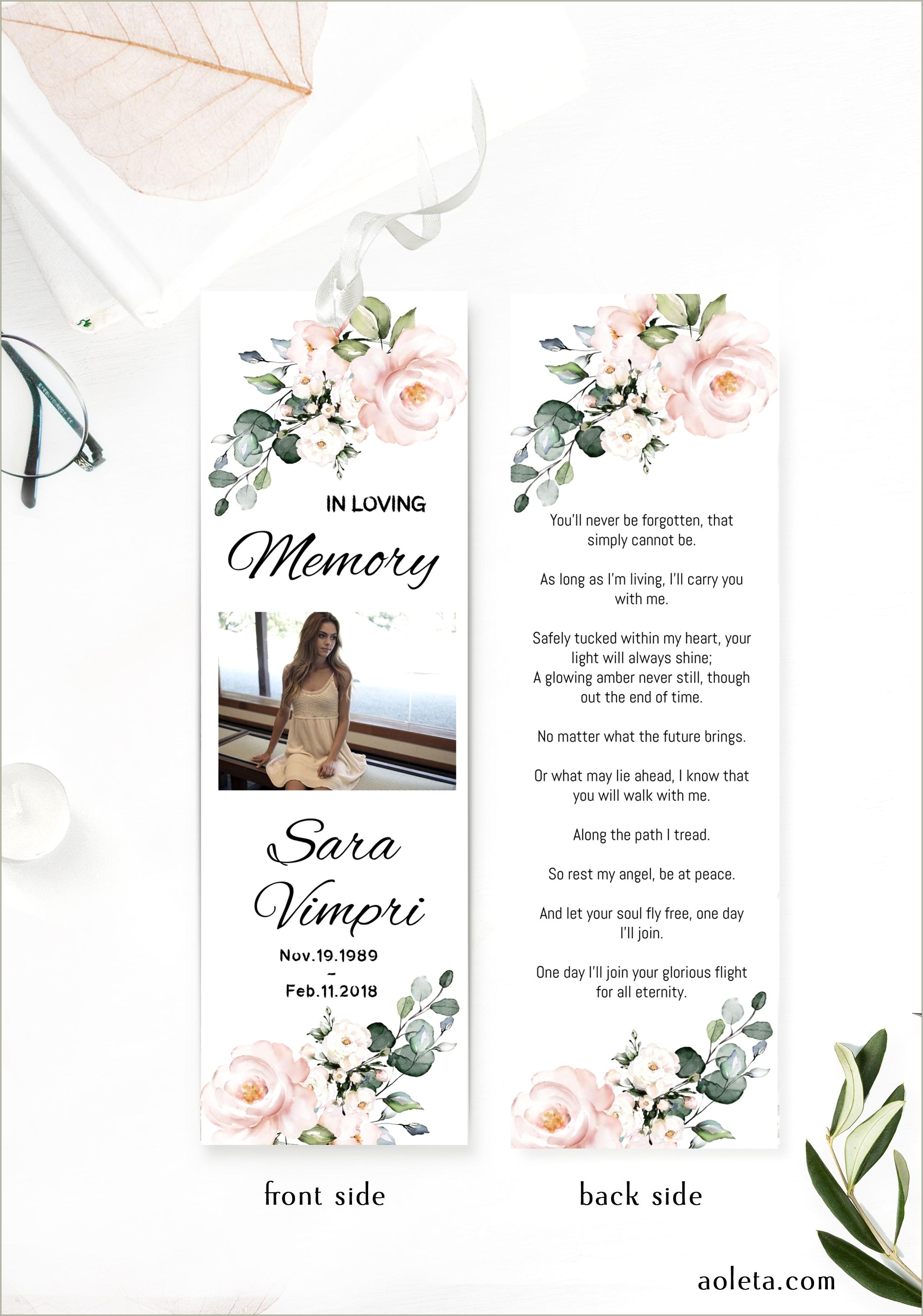 In Loving Memory Bookmark Template Free Download