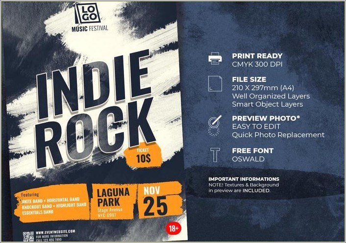 Indie Retro Music Flyer Template Free Download