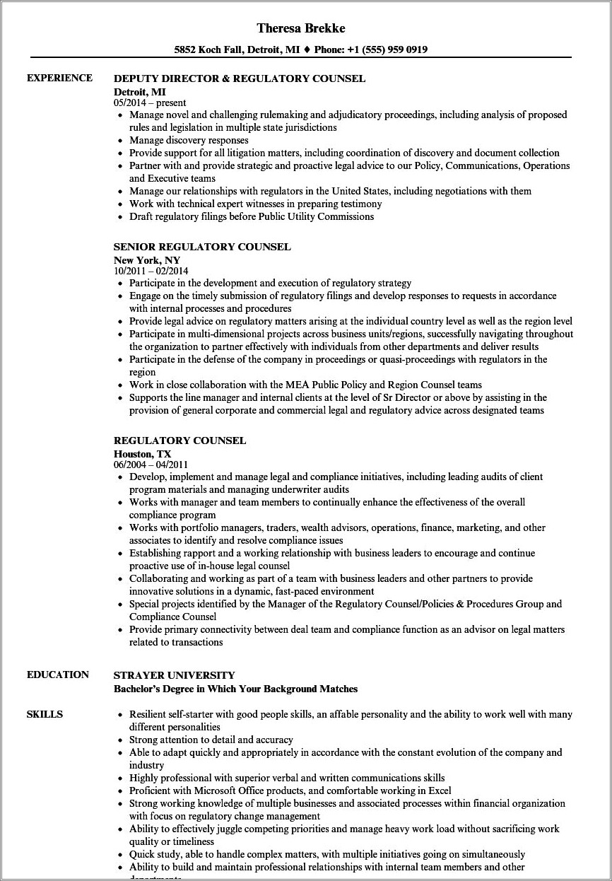 Insurance Defense Paralegal Resume Examples