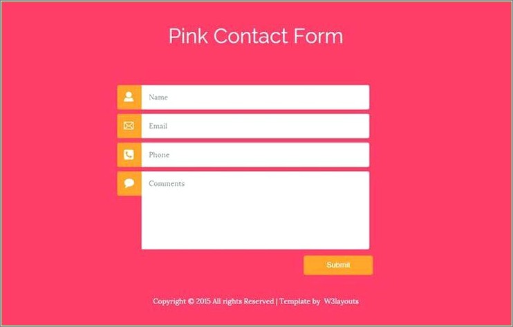 Job Application Form Template Html Css Free Download