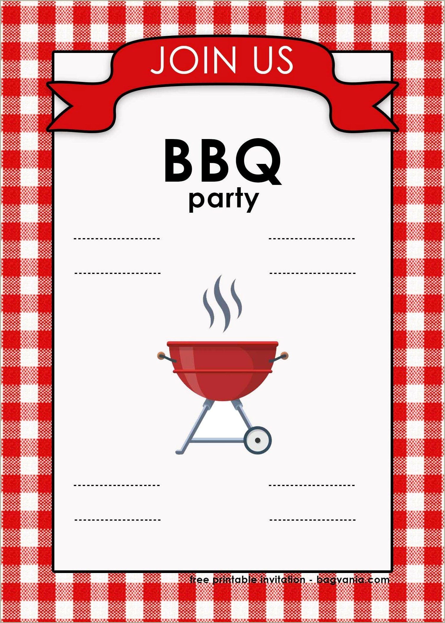 Join Us For A Bbq Template Free
