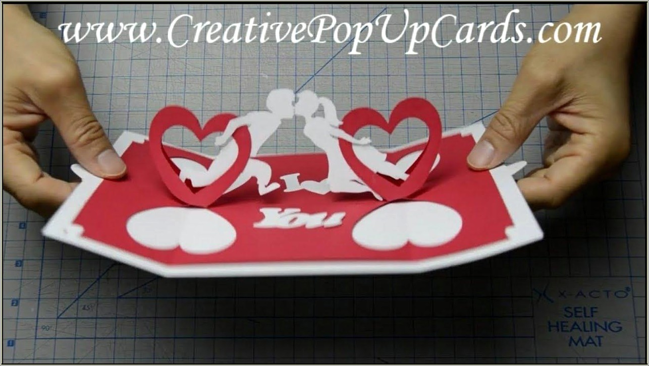 Kissing Couple Pop Up Card Template Free