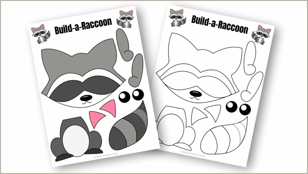 Kissing Hand Raccoon Puppet Template Free Printable