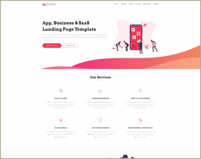 Lateral Creative Saas Landing Page Template Free Download