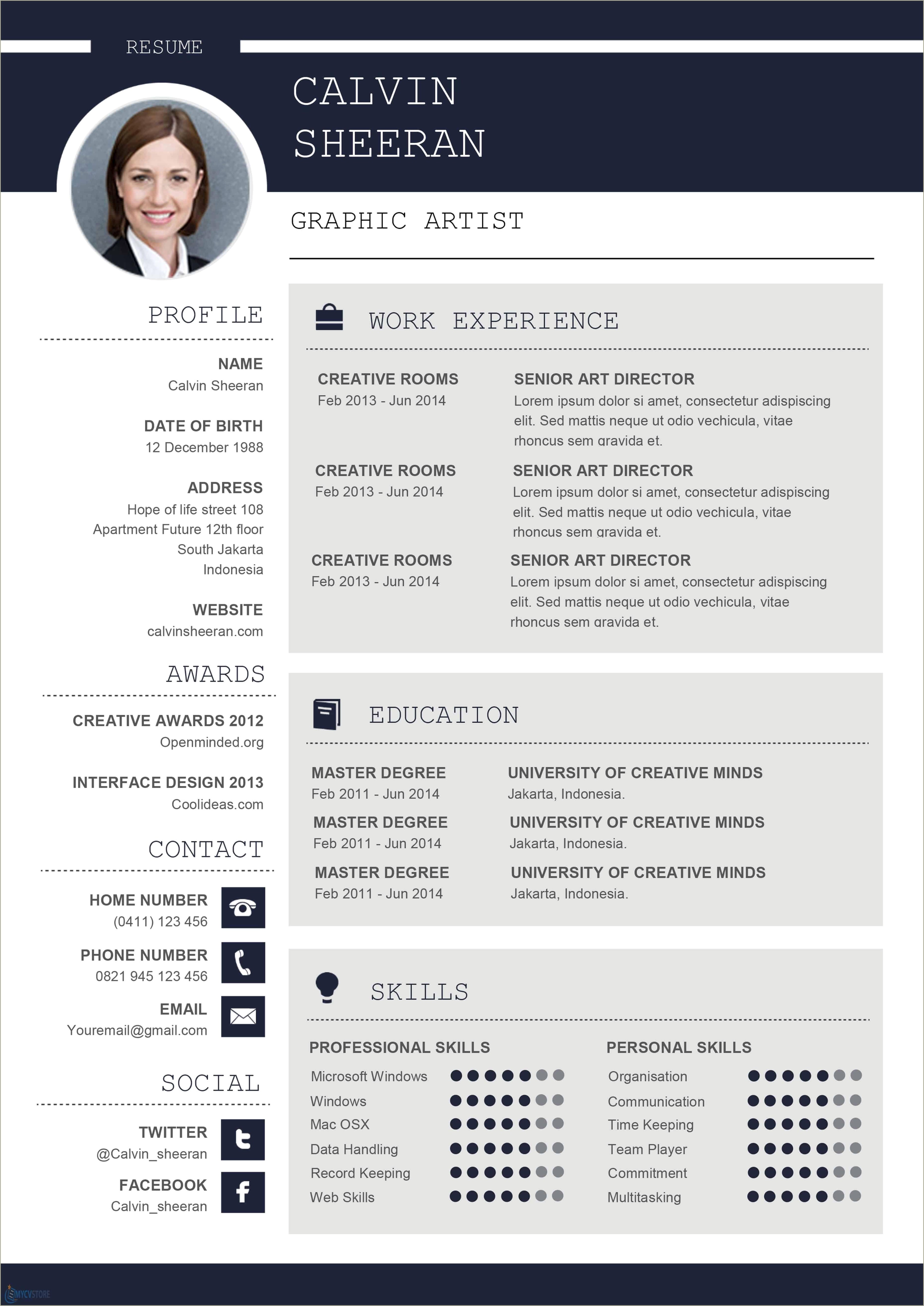 Latest Cv Templates Free Download Word Document