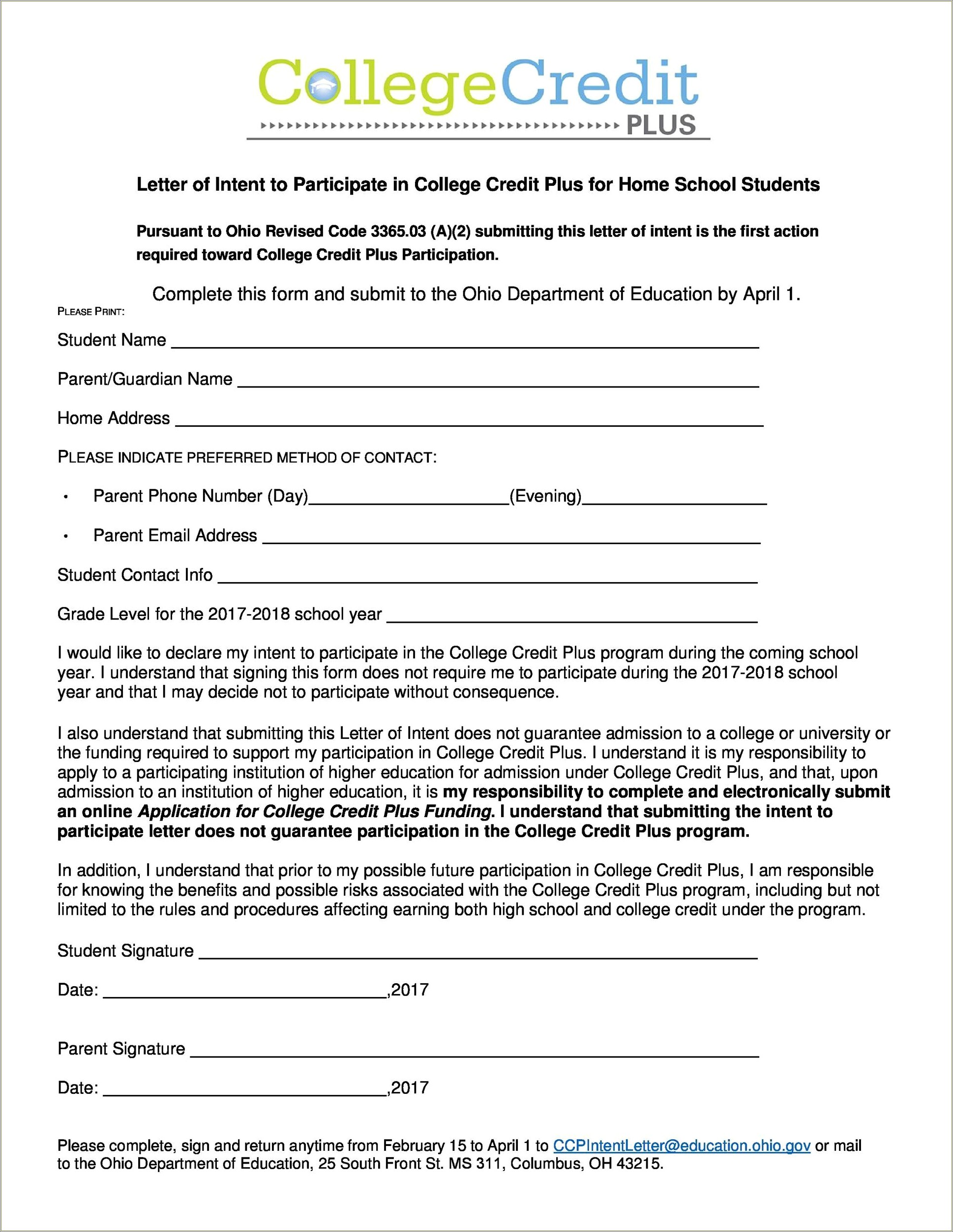 Letter Of Intent Service Offered Free Template