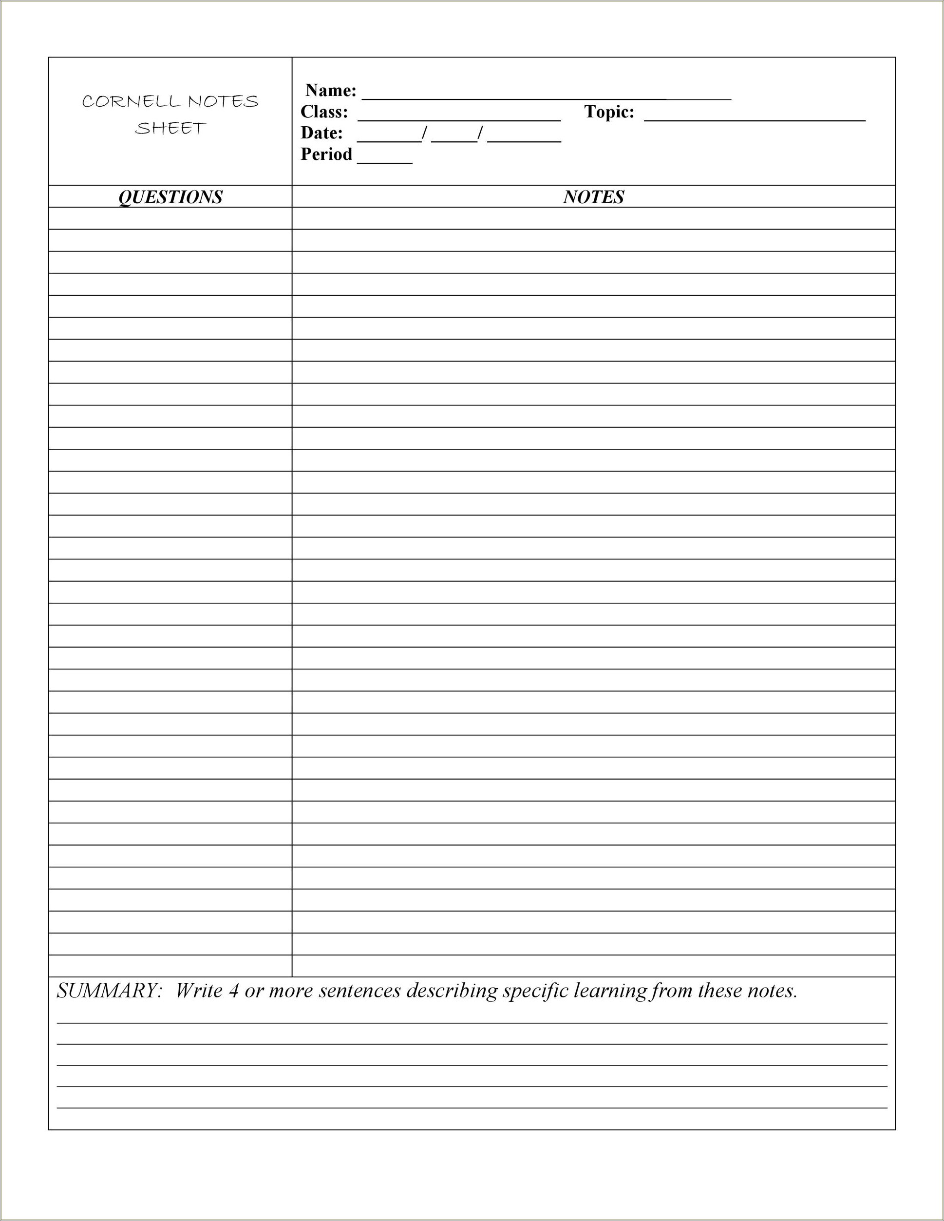 Lined Paper In Word Template Free Download