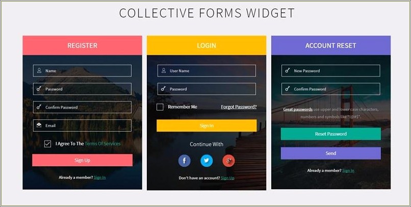 Log In Sign Up Form Template Free Download
