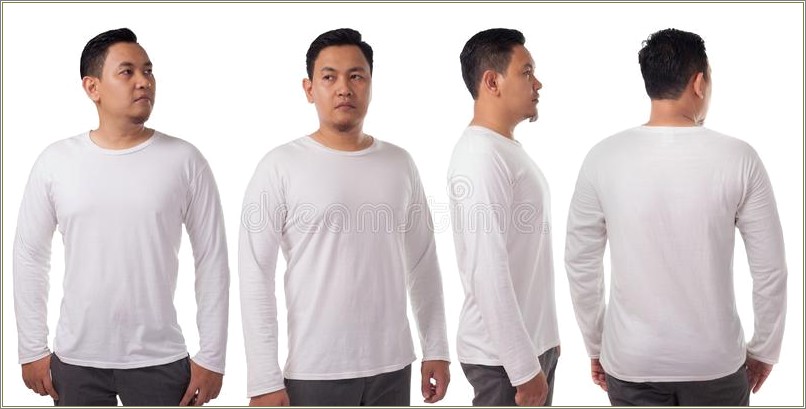 Long Sleeve White T Shirt Template & Mockup Free