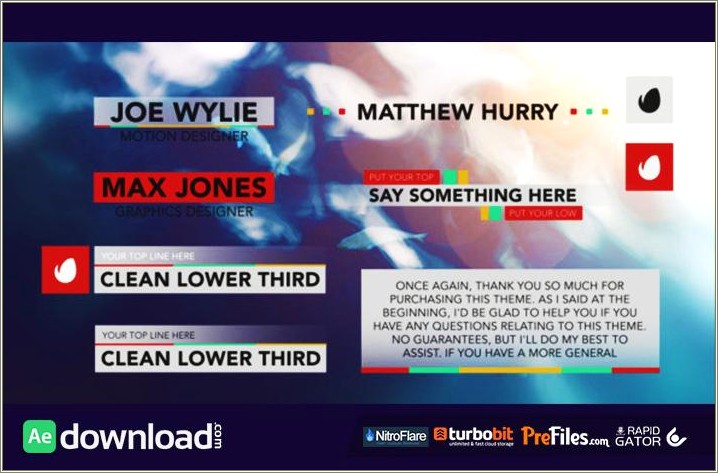 Lower Third After Effects Template Free Download