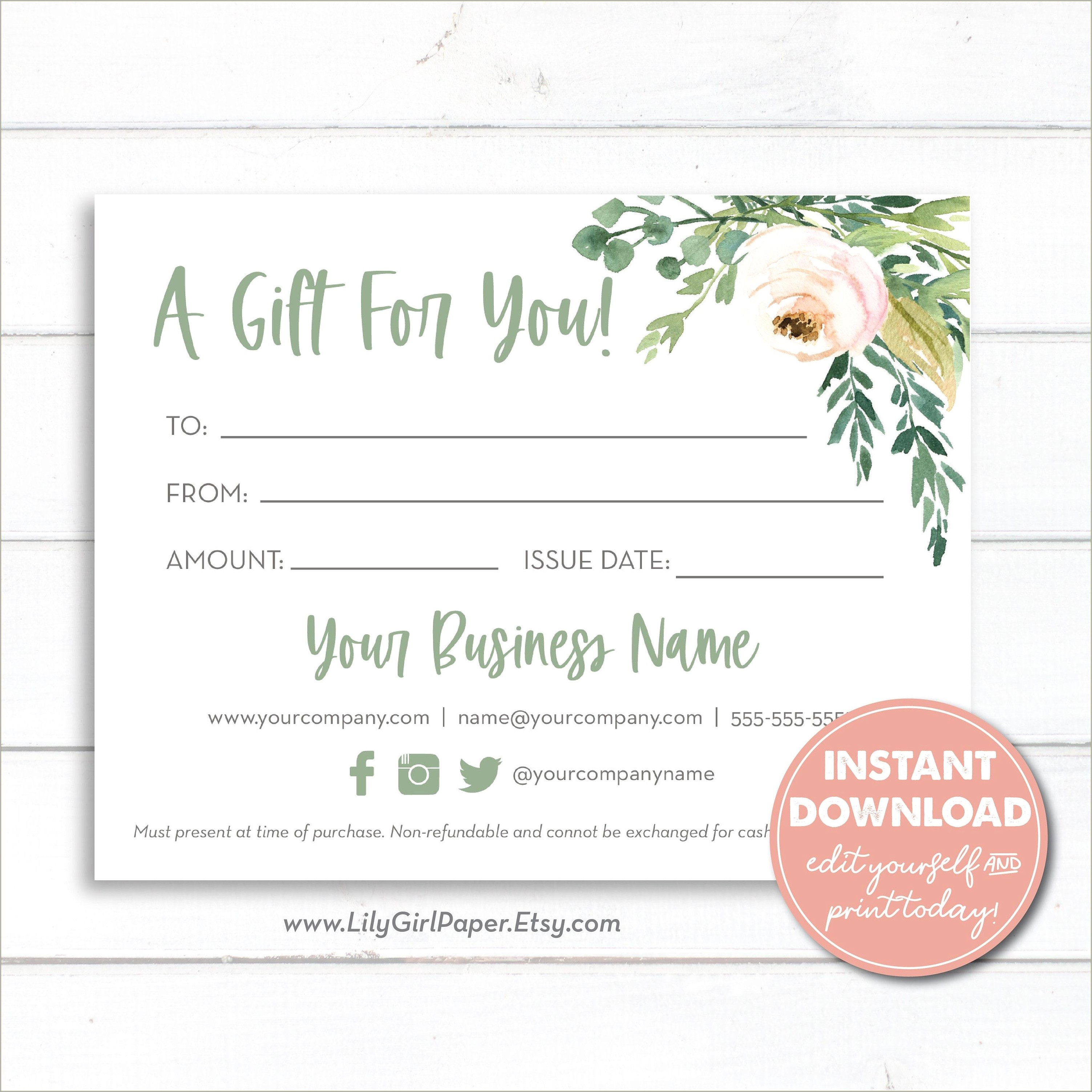 Mac Pages Gift Certificate Template Free Download