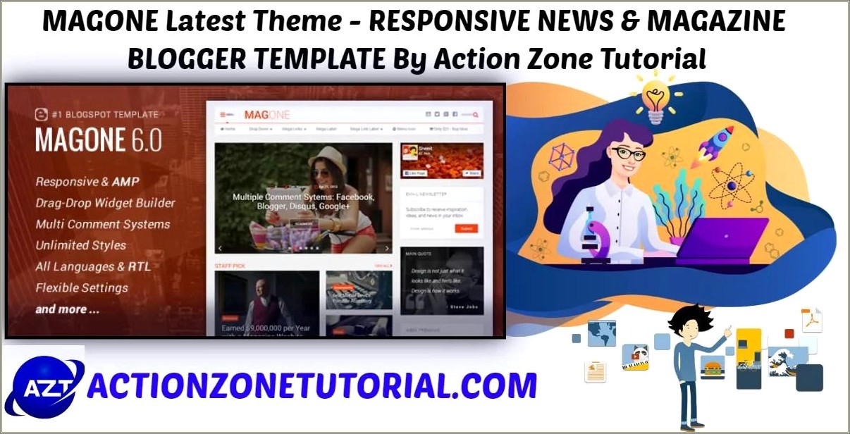 Magone Responsive News & Magazine Blogger Template Free Download