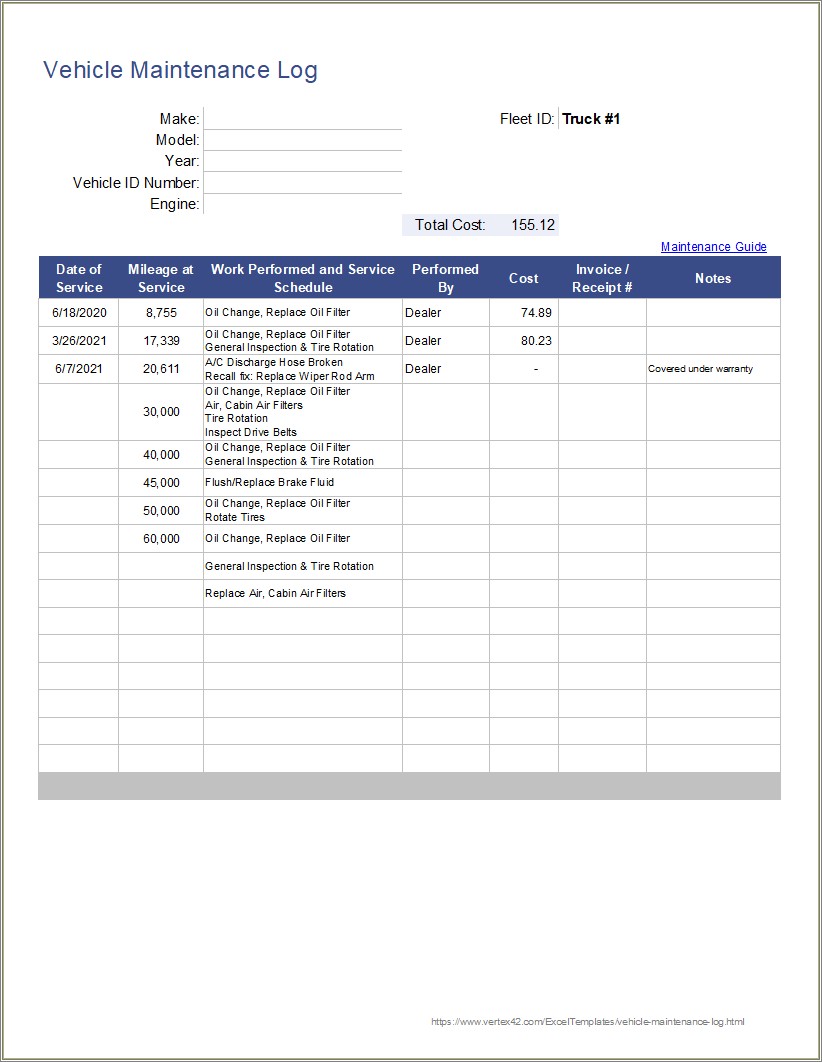 Maintenance Planning And Scheduling Excel Template Free