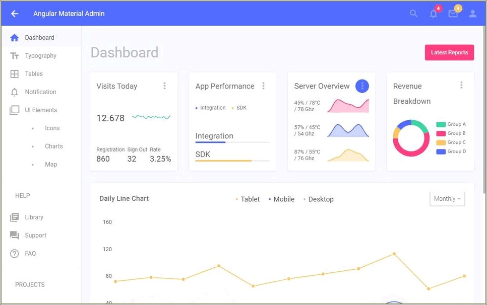 Materialism Angular Bootstrap Admin Template Free Download