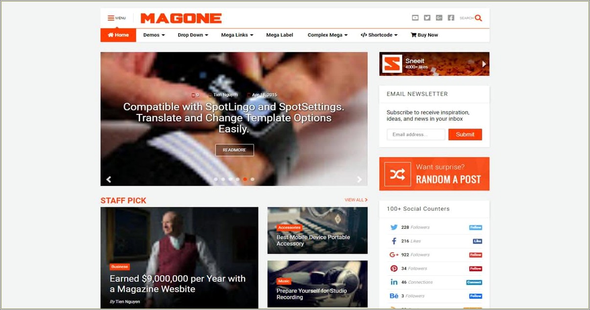 Maxxiz Responsive Magazine News Blogger Template Free Download