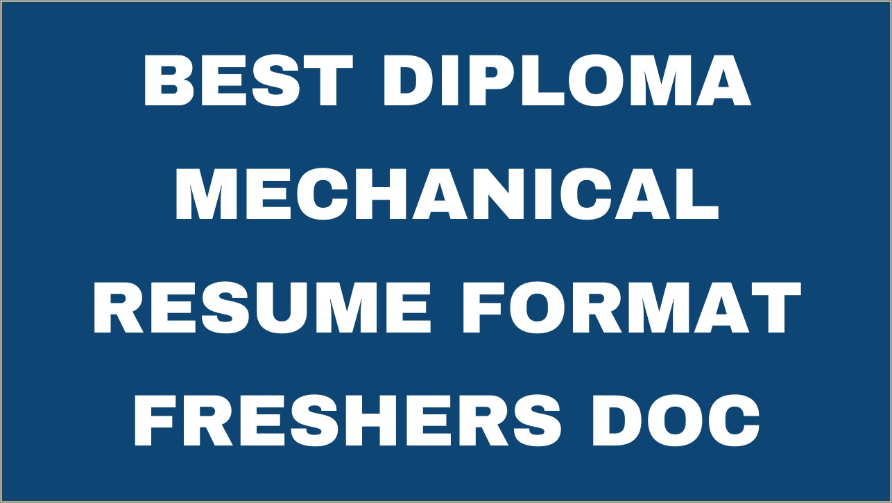 Mechanical Engineer Cv Templates Free Download Word Document