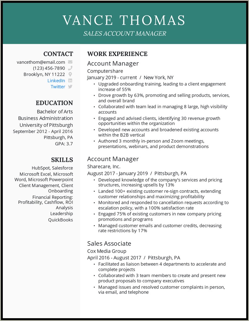 Merchant Services Sales Manager Resume