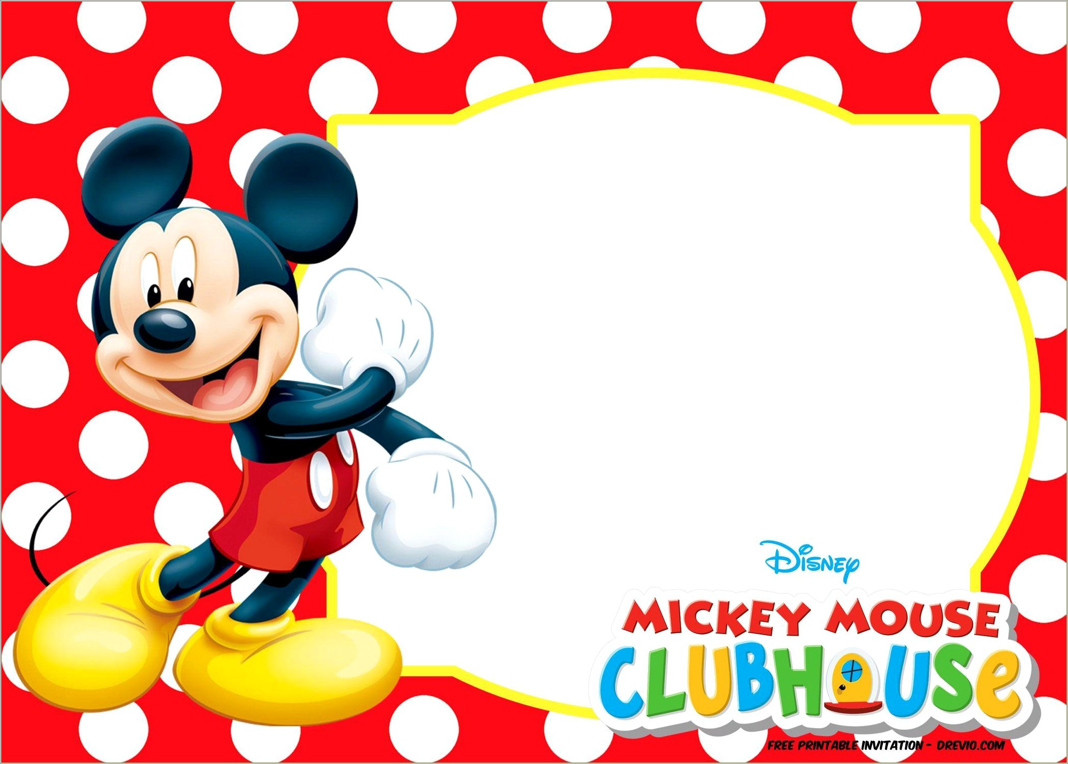 Mickey Mouse Clubhouse Party Invitations Free Template