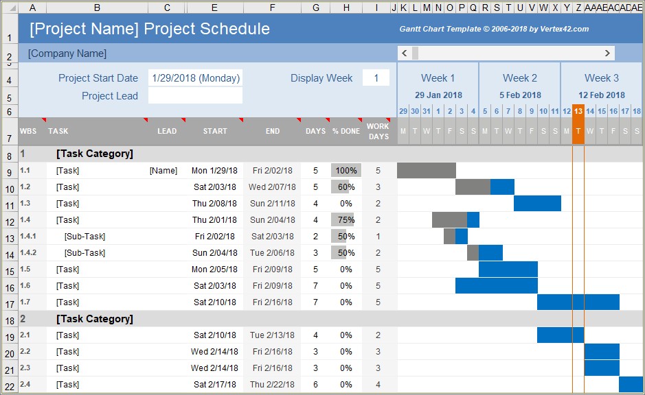 Microsoft Excel Project Plan Template Free Download