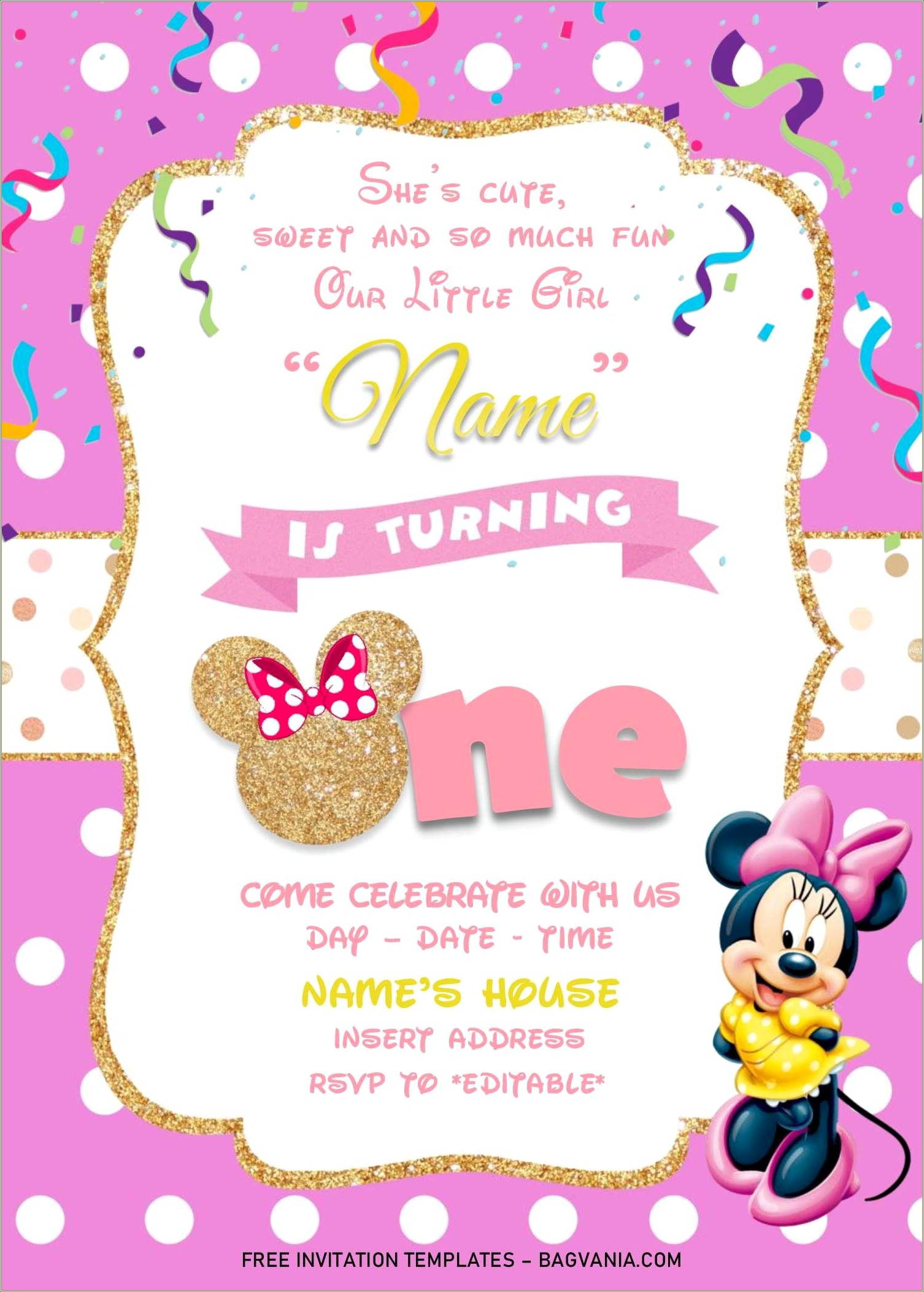 Minnie Mouse Baby Shower Invitation Template Free