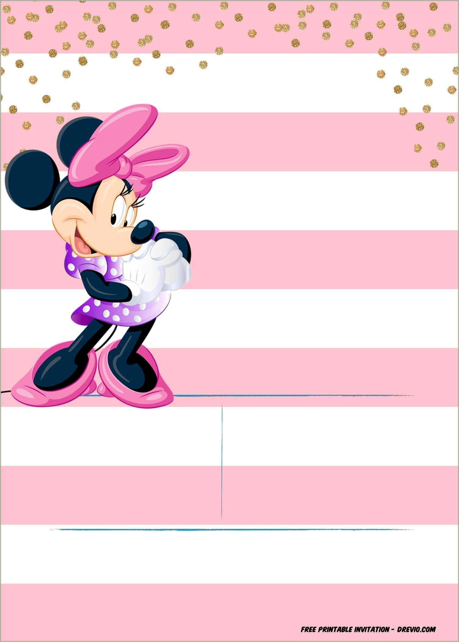 Minnie Mouse Birthday Invitation Template Free Download