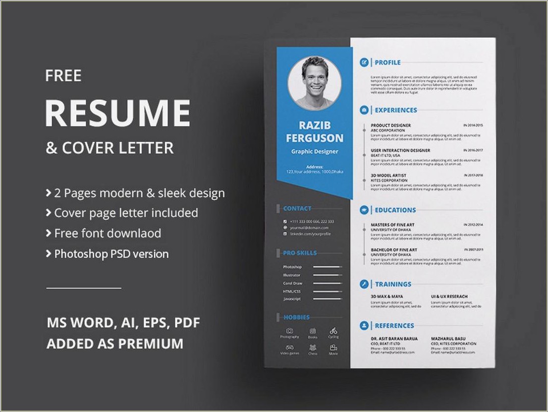 Modern 2 Page Cv Template Word Free Download