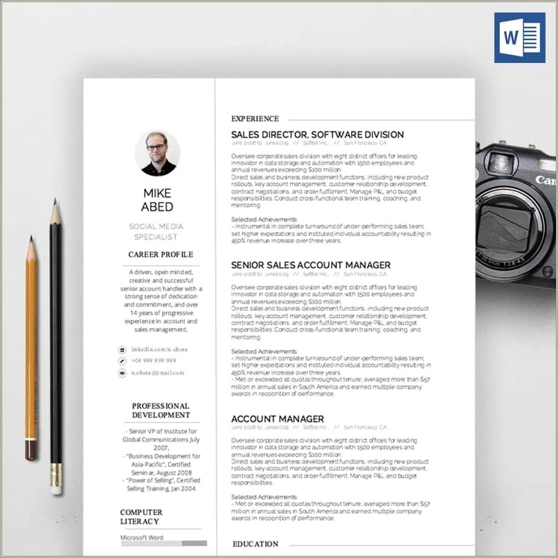 Modern Cv Template Word Free Download South Africa