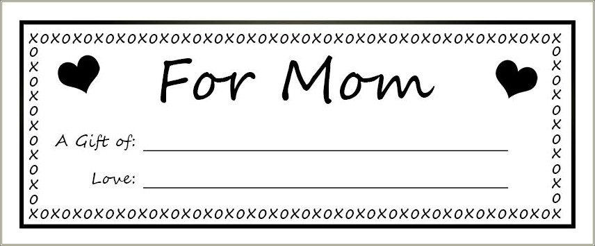 Mother's Day Gift Certificate Template Free