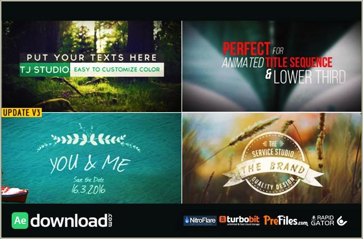 Motion Graphic Templates After Effects Free Download