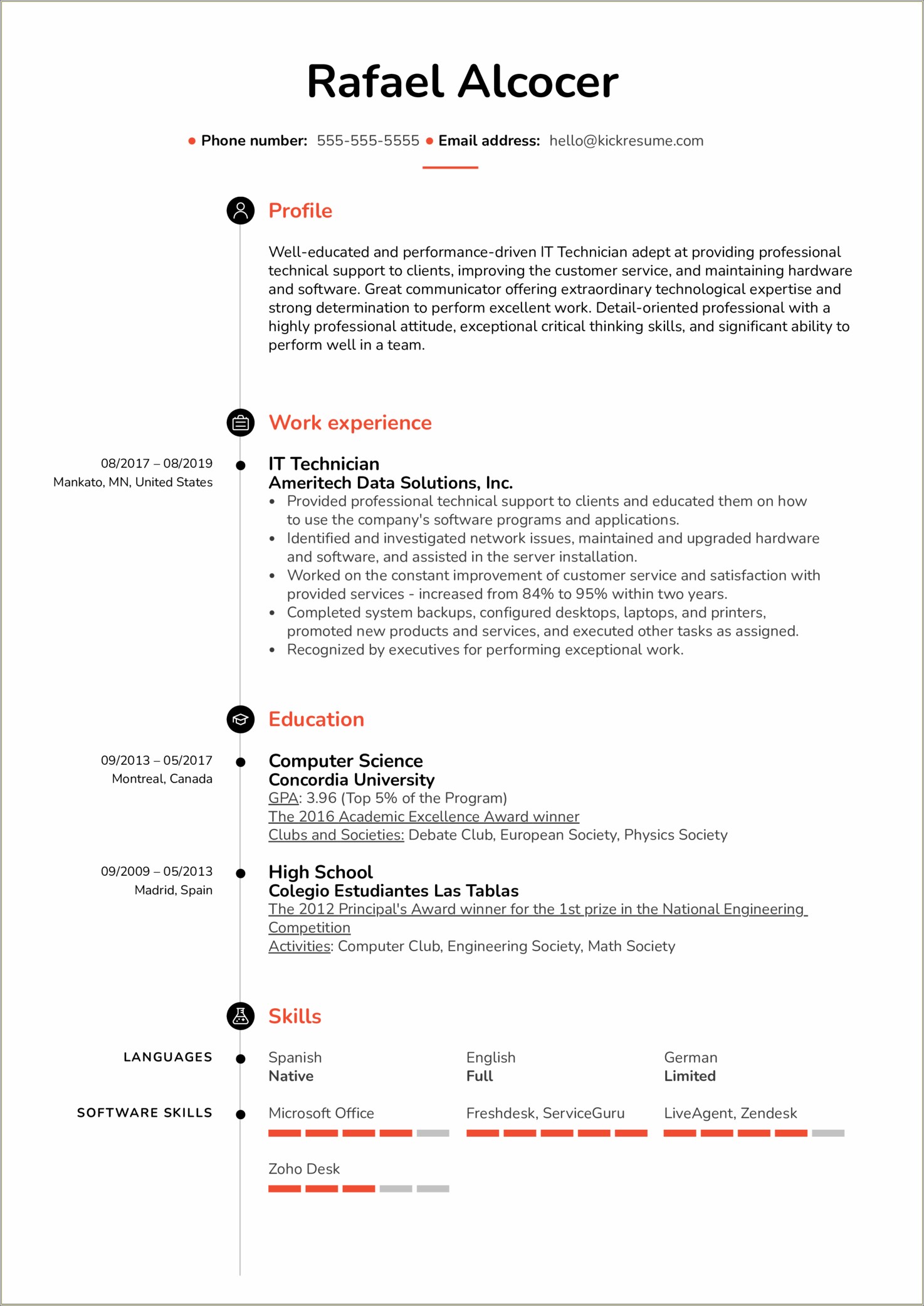 Network Technician Resume Summary Examples