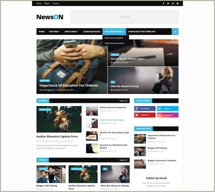 News Mag Responsive Magazine Blogger Template Free Download