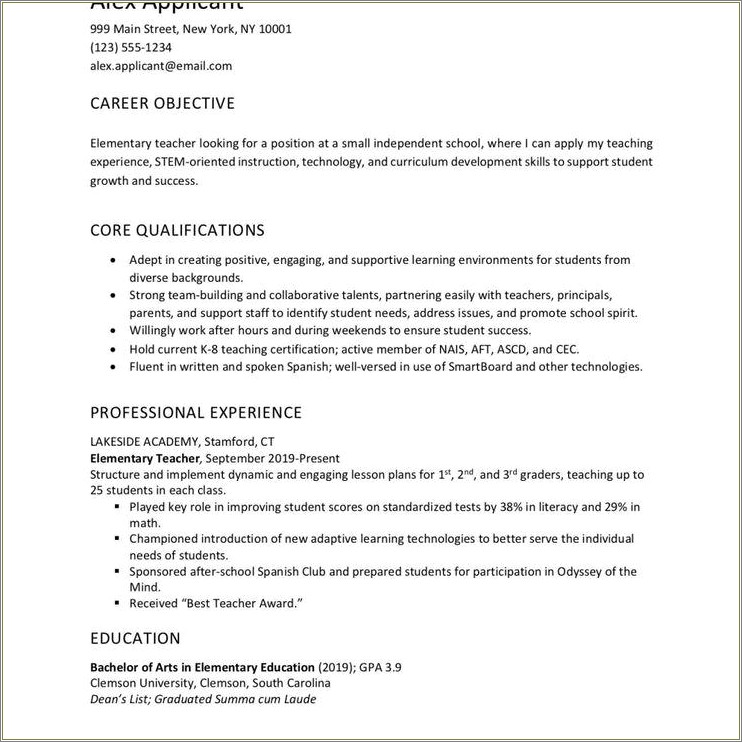Objective Of An It Resume