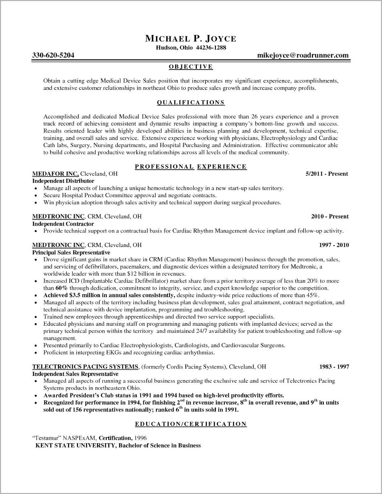 Objectives For P Business Resume