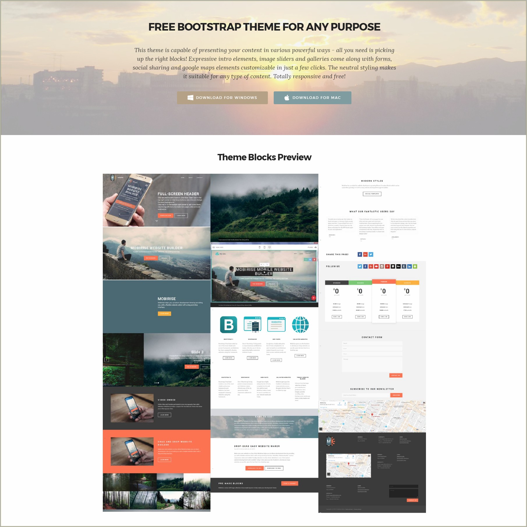 One Page Responsive Bootstrap Template Free Download